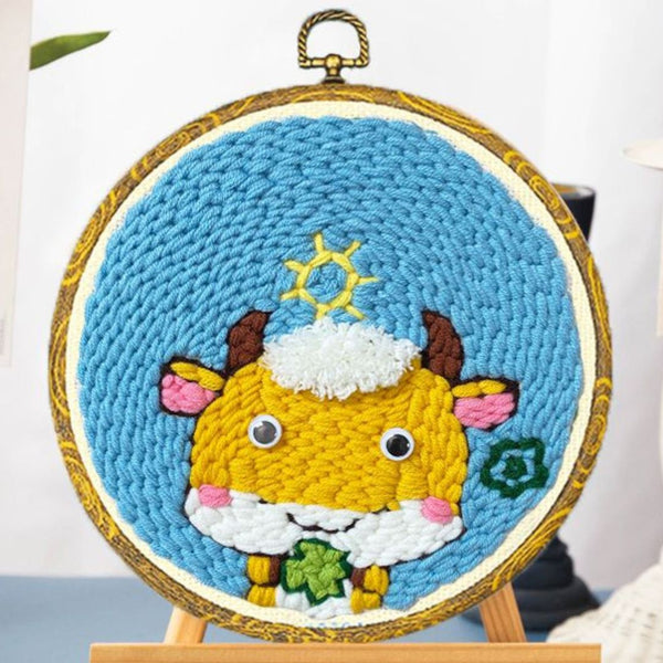 Punch Needle Kit - Little Bull with a Leaf
