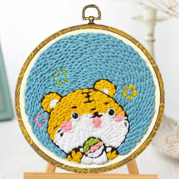 Punch Needle Kit - Little Tiger with a Sushi Roll