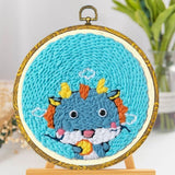 Punch Needle Kit - Little Dragon with a Mooncake
