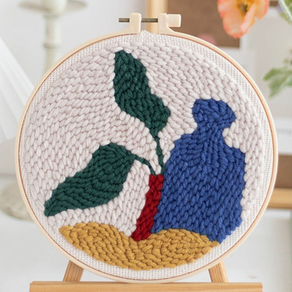 Punch Needle Kit - Blue Bottle and Red Vase