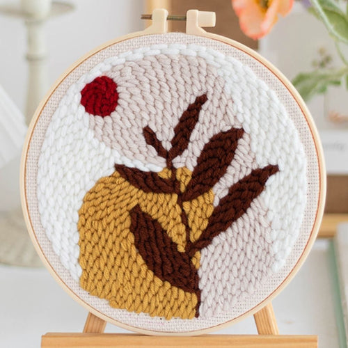 Punch Needle Kit - Leaf and Red Sun