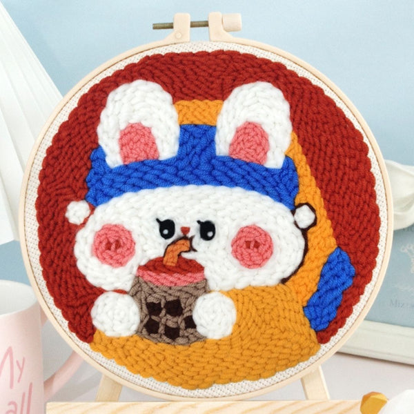 Punch Needle Kit - Bunny with a Pearl Tea
