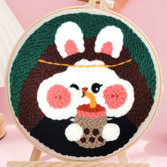 Punch Needle Kit - Bubble Tea Bunny