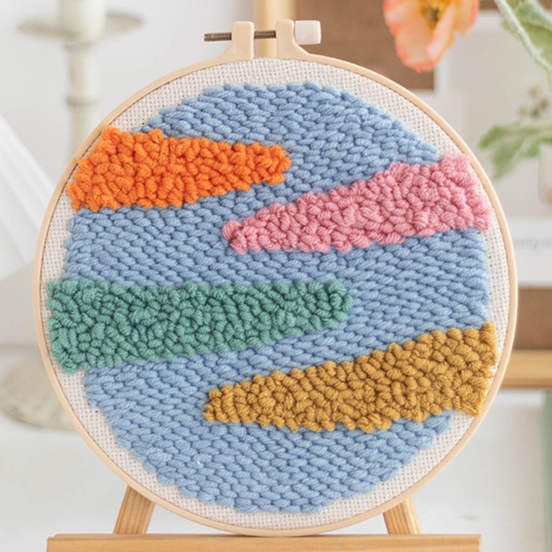 Punch Needle Kit - Colorful Clouds