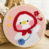 Punch Needle Kit - Baby Duck in a Red Bonnet