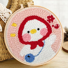 Load image into Gallery viewer, Punch Needle Kit - Baby Duck in a Red Bonnet