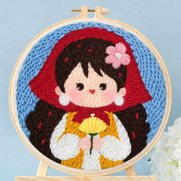 Punch Needle Kit - Little Alsatian with Flowers