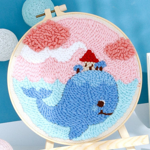 Punch Needle Kit - Blue Whale at Home