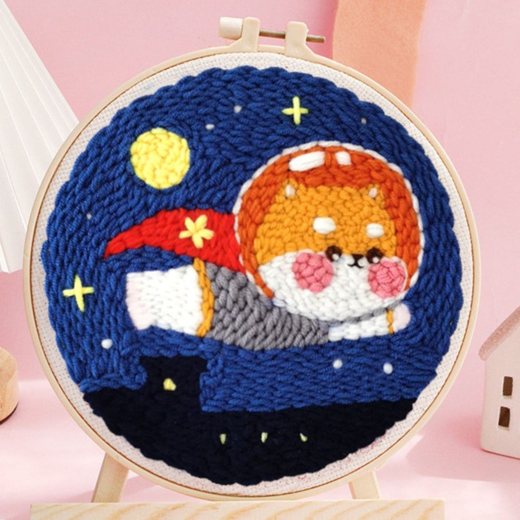 Punch Needle Kit - Super Cosmonaut Dog – Figured'Art