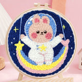 Punch Needle Kit - Cosmonaut Bunny and Rainbow