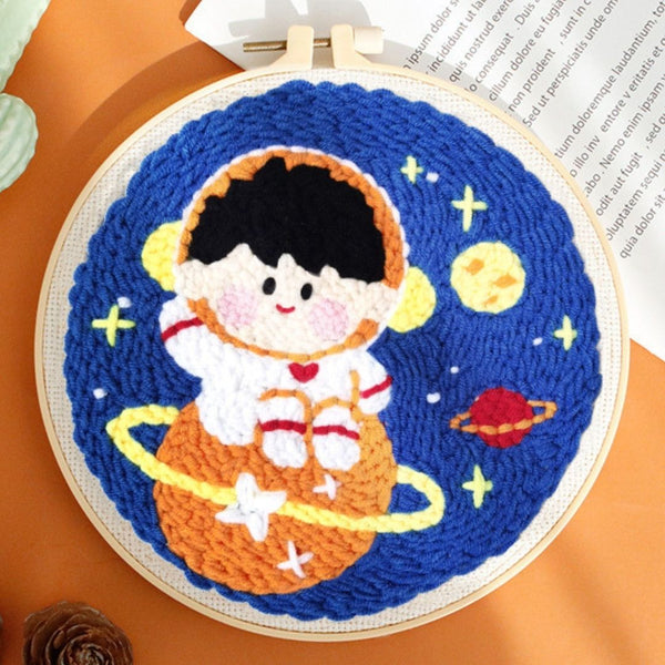 Punch Needle Kit - Cosmonaut Boy on Saturn