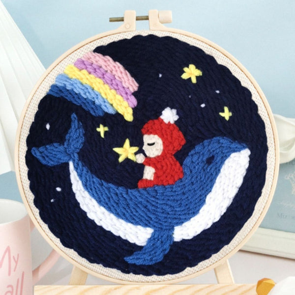Punch Needle Kit - Little Boy and a Whale