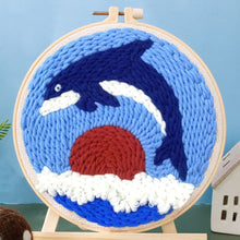 Load image into Gallery viewer, Punch Needle Kit - Blue Whale over the Moon