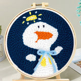Punch Needle Kit - Snowman with a Blue Ribbon