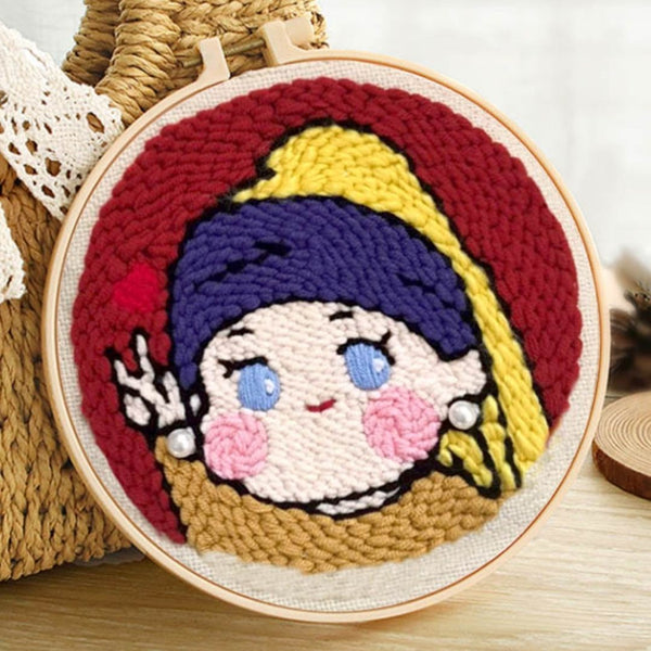 Punch Needle Kit - Little Girl with Pearls