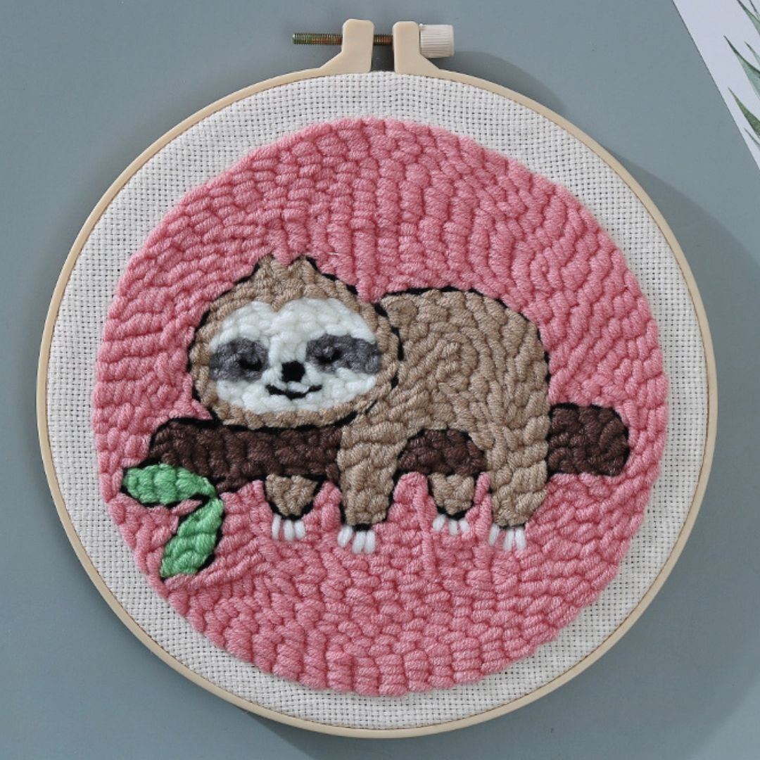Punch Needle Kit For Beginners – Sloth – Vegetarian Craft Kit