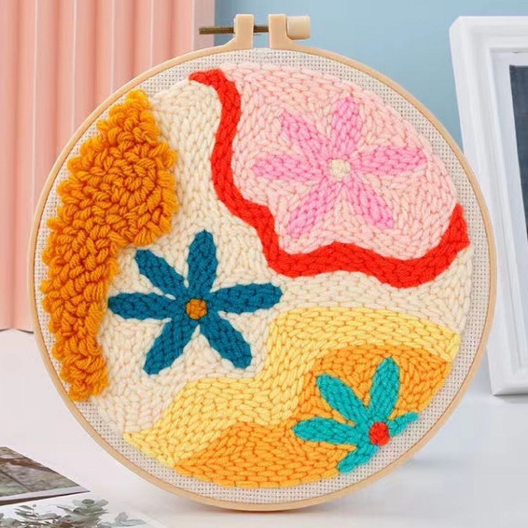 How to Embroider Flowers with Punch Needle 