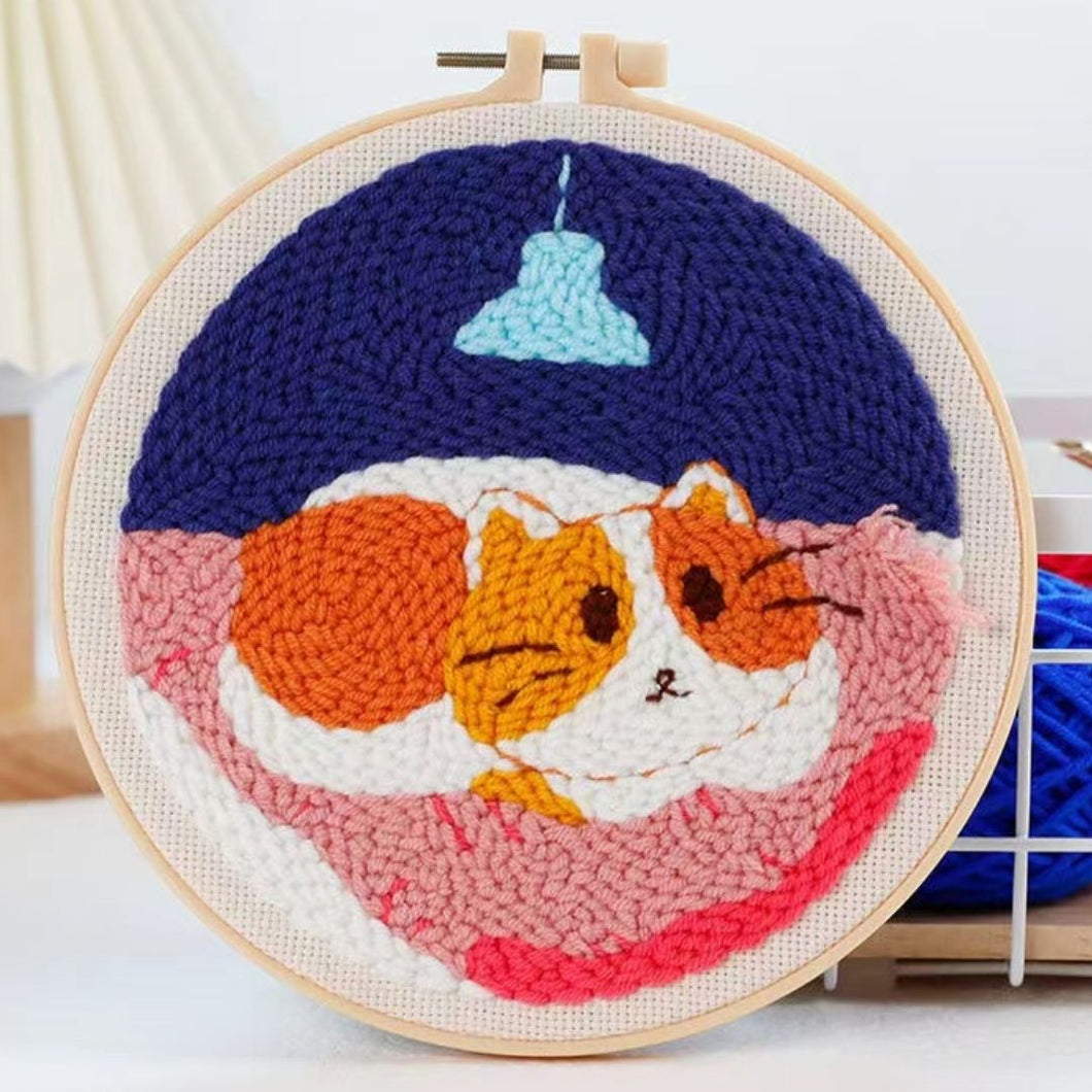 Punch Needle Kit - A Cat in his Bed