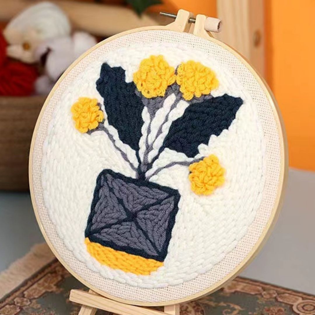 Punch Needle Kit - Bouquet of Yellow Flowers