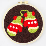 Punch Needle Kit - Christmas Mittens