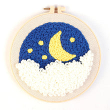 Load image into Gallery viewer, Punch Needle Kit - Crescent Moon and Cloud