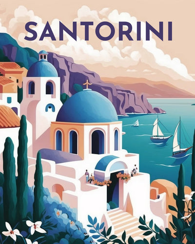 Diamond Painting - Travel Poster Santorini