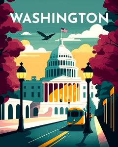 Diamond Painting - Travel Poster Washington