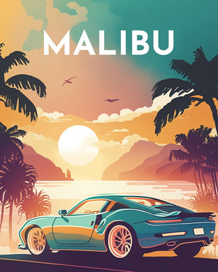 Diamond Painting - Travel Poster Malibu