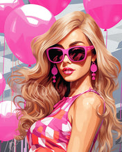 Load image into Gallery viewer, Diamond Painting - Pink Balloons and the Diva