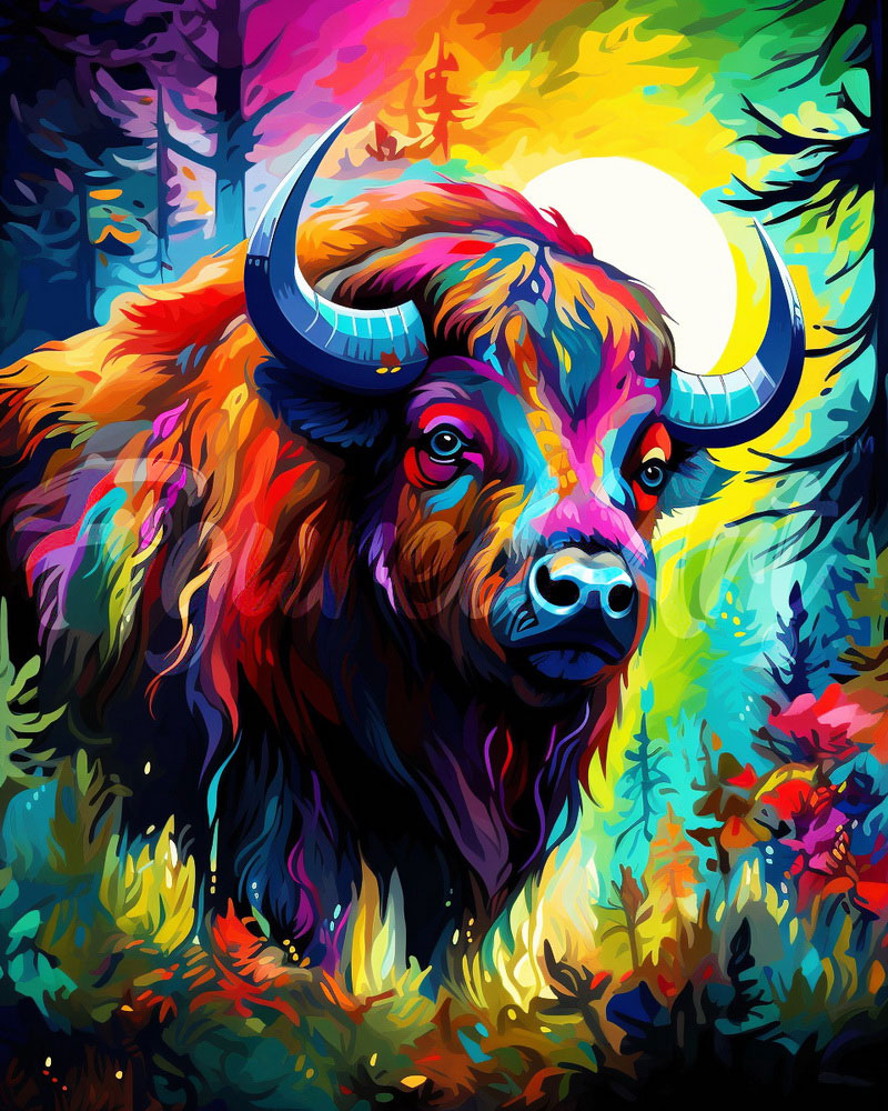 Diamond Painting - Colorful Abstract Bison