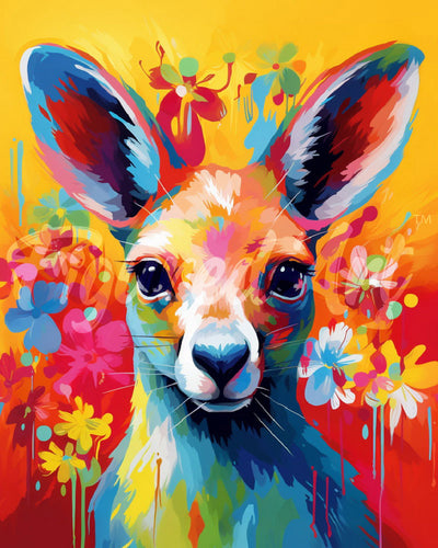 Diamond Painting - Colorful Abstract Kangaroo