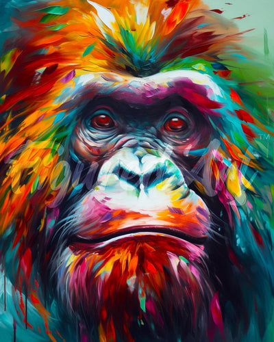 Diamond Painting - Colorful Abstract Orangutan