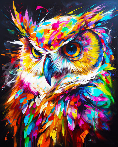 Diamond Painting - Colorful Abstract Owl