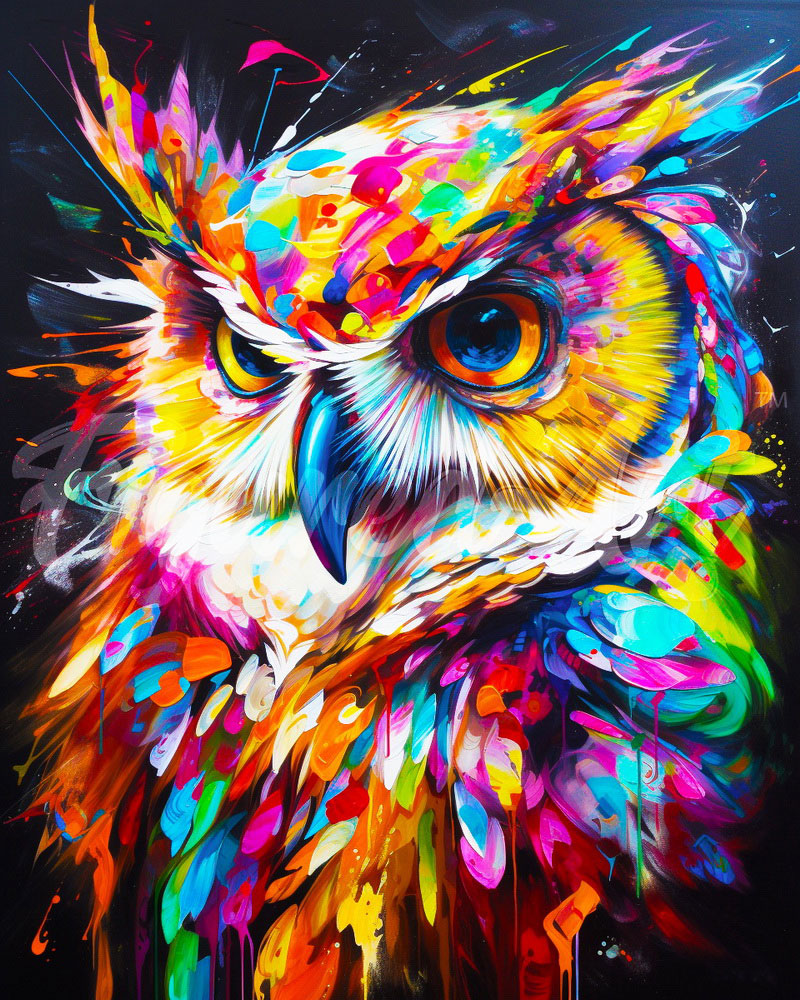 Finished Diamond Painting Art - Owl