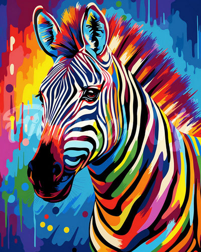 Diamond Painting - Colorful Abstract Zebra