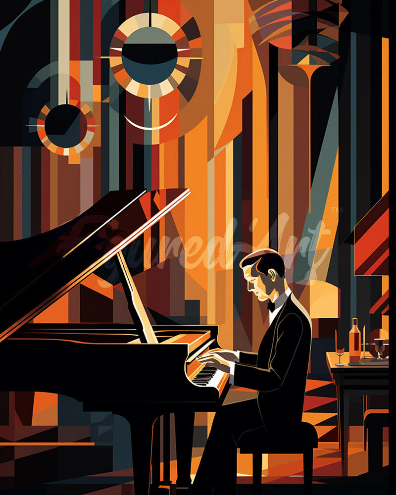 Diamond Painting - Art Deco Man playing Piano