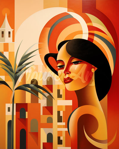 Diamond Painting - Art Deco Woman in Cuba