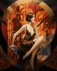 Diamond Painting - Sitting Art Deco Woman