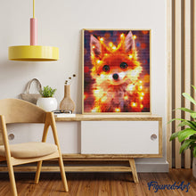 Load image into Gallery viewer, Diamond Painting - Little Fox with light bulbs