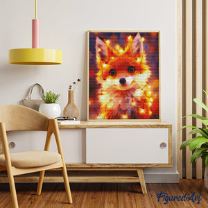 Diamond Painting - Little Fox with light bulbs