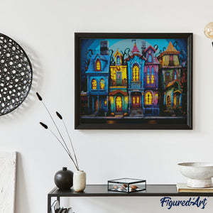 Diamond Painting - Colorful Gothic Houses