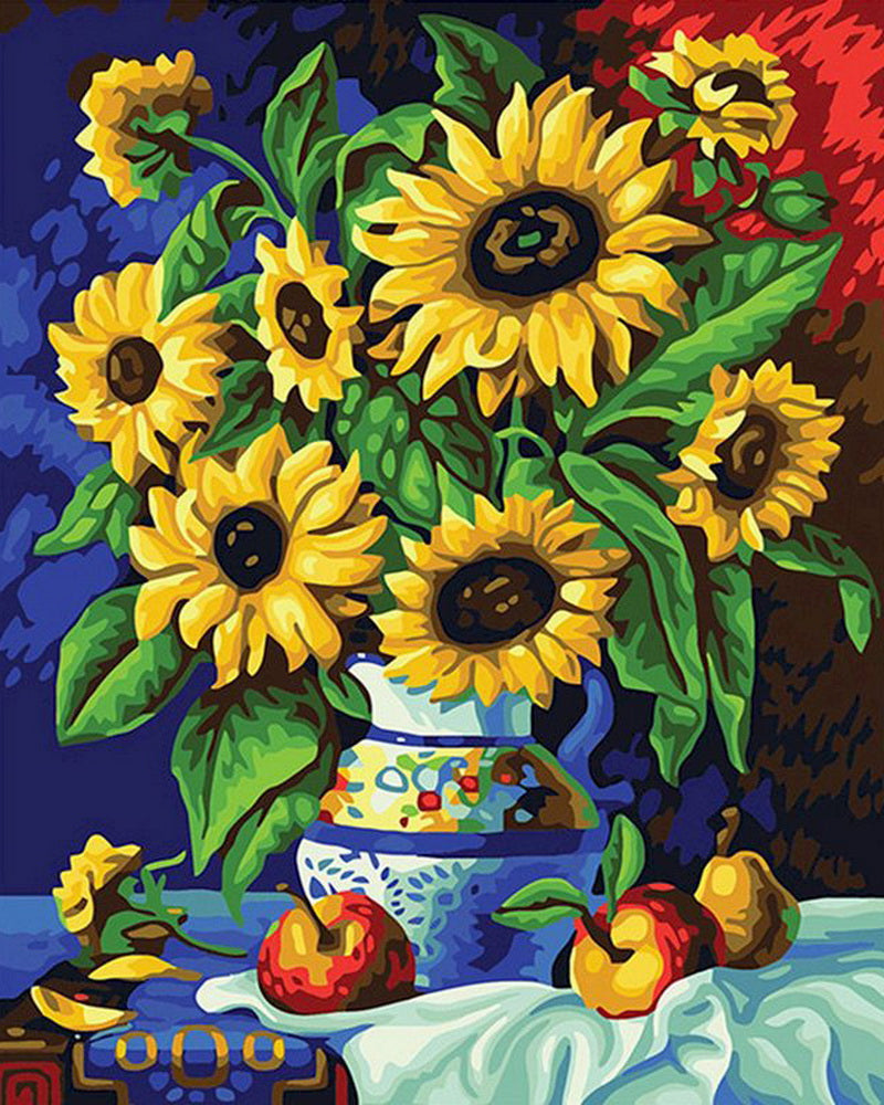 Diamond Painting - Marguerite vase on a tablecloth