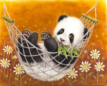 Load image into Gallery viewer, Diamond Painting - Panda in his hammock