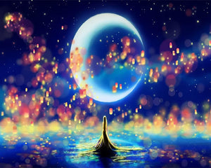 Diamond Painting - Moon and beautiful reflection