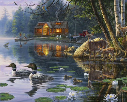 Paint by numbers Chalet Life Figured'Art new arrivals, advanced, animals, birds, ducks