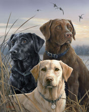 Load image into Gallery viewer, Paint by numbers Labrador Trio Figured&#39;Art new arrivals, intermediate, animals, dogs