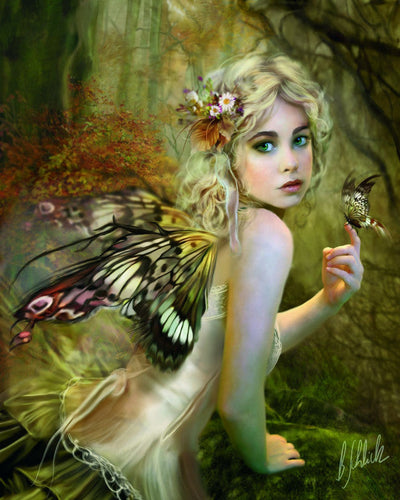 Paint by numbers | Golden Fairy | animals women intermediate new arrivals butterflies | Figured'Art