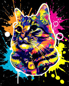 Diamond Painting - Cat Splash Pop Art