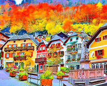 Load image into Gallery viewer, Paint by numbers | Colorful Swiss village | advanced new arrivals landscapes cities | Figured&#39;Art