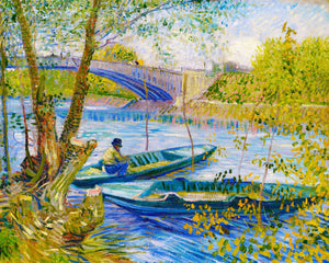 Paint by numbers | Fishing in spring Pont de Clichy - Van Gogh | ships and boats advanced new arrivals landscapes reproduction | Figured'Art